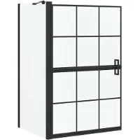 vidaXL Badscherm douchewand, zwart en transparant, 80 x 68 x 128 cm