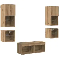 vidaXL TV Wandmeubels 8 st 30,5 x 30 x 60 cm Artisan Eiken