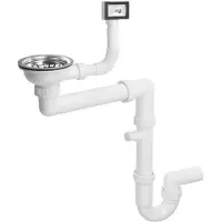 Bruckner ruimtebesparende sifon met overloop 6/4'' wit