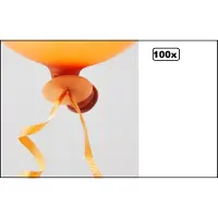 Wefiesta 100stuks ballon sluiters oranje - Ballonnen afsluiter