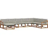 vidaXL Buiten bank set 8 st Natuurlijk en Licht Grijs