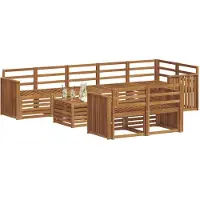 vidaXL Buiten bank set 9 st Naturel Polyester