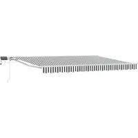 vidaXL Handbediende luifel met LED's Antraciet en Wit 4 × 3,5 m