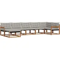 vidaXL Buiten bank set 7 st Natuurlijk en Licht Grijs