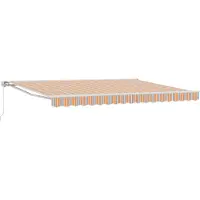 vidaXL Handmatig uitschuifbare luifel Oranje, Grijs, Blauw, Wit