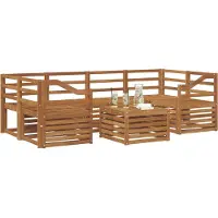 vidaXL Buiten bank set 7 st Naturel Massief Acacia Hout