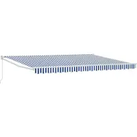 vidaXL Uitschuifbare luifel Blauw en Wit 4 x 2 m