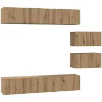 vidaXL Tv-meubelset 6 st Artisan Eiken Bewerkt hout