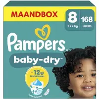 Pampers - Baby Dry - Maat 8 - Mega Maandbox – 168 stuks - 17+ KG