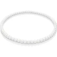 Memphis Witte houten kralen ketting 90cm