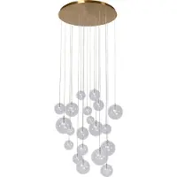 Atmooz Camau 20 Hanglamp – DIA 80 H 400 CM – Antique Brass – Luxe Bollen Hanglamp voor Vide of Trapgat – 20 Glazen Globes – Dimbare Design Hanglamp Woonkamer – G4