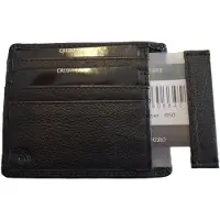 Oi zwart lederen Creditcardmapje / zeer platte leren pasjeshouder met uitneembaar hoesje / Belgisch identiteitsmapje / RFID safe / zwart leer / 650