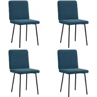 vidaXL Eetkamerstoelen 4 st fluweel blauw