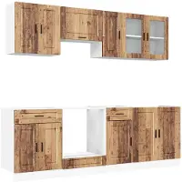 vidaXL 8-delige Keukenkastenset Kalmar bewerkt hout oud houtkleurig