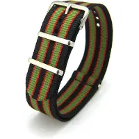 Kaiser Premium Original James Bond - Nato strap 18mm - Stripe - Horlogeband Zwart Groen Rood