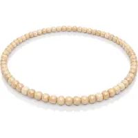 Memphis Beige houten kralen ketting 90cm