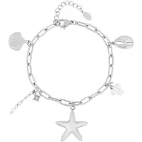 Yehwang beachy vibe armband-bedels- schelp- zeester-zilverkleurig