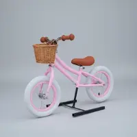 Royo Loopfiets Roze 2-4 Jaar Luchtbanden 12 Inch Meisjes Zadel en stuur Verstelbaar Stalen Frame Lichtgewicht Inclusief Gratis Mandje