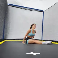 MODFU - Trampoline - Veiligheidsnet - Rechthoekig - Staal - Blauw - 8 x 12