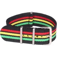 Kaiser Premium Green Yellow Red - Nato strap 18mm - Stripe - Horlogeband Groen Geel Rood