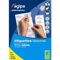 Agipa Universele etiketten, 105,0 x 74,0 mm, met aftrekelement