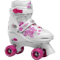 Roces - Quaddy 3.0 Girl Verstelbare Rolschaatsen - Kinderen - Wit/roze - 34-37