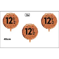 Wefiesta 3x Luxe Folieballon 12,5 jaar koper (45 cm) - NIET geleverd met helium -Thema feest land festival party fun folie ballon