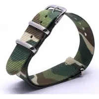 Kaiser Premium Green Camo Nato strap 20mm - Horlogeband Groen Camouflage