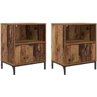 vidaXL Nachtkastje 2 st Oud hout 49 x 36 x 61 cm Bewerkt hout