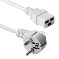 ACT Netsnoer Schuko CEE 7/7 male (haaks) - C19 IEC 60320 wit 0,6 m AK5413