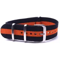 Kaiser Premium Orange Black - Nato strap 20mm - Stripe - Horlogeband Oranje Zwart