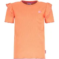 B.NOSY T-shirt oranje Meisjes Polyester Opstaande kraag Effen - maat 134/140