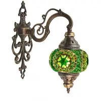 Halay Turkse Wandlamp - Marokkaanse stijl - Oosterse mozaïek - Sfeerverlichting - groen