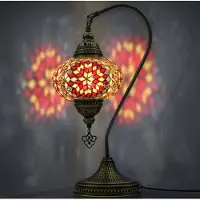 Halay Mozaïek zwanenhals tafellamp, handgemaakt nachtlampje, Turks-Arabische Tiffany-lamp voor slaapkamer en woonkamer, cadeau-idee