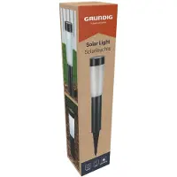 Grundig Solar Tuinlamp - Tuinverlichting met Grondspies - Koel Wit LED Licht - IP44 Spatwaterdicht - Brandduur 6-8 uur - 75,5 cm - Zwart