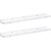 vidaXL Wandplank Muurmontage 2 st Wit Marmer 60 x 9 x 3 cm