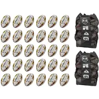 RAM Rugby Gripper 2.0 Pro Trainer – Rugbyballen Bundel – 30x Gele Ballen (Maat 3) + 2x Breathable RAM Tassen – Nr. 1 Rugby Brand Europa – Ontworpen in Engeland – Unieke 3D Grip Technologie – Duurzaam
