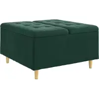 vidaXL Opslagottoman met kussen Donkergroen 80 x 80 x 45 cm Fluweel