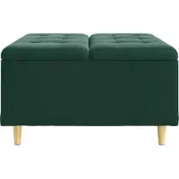 vidaXL Ottoman met opslag Donkergroen 80 x 80 x 45 cm Fluweel