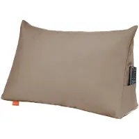 Sleepling 70 x 40 x 20 cm rugkussen, wigkussen voor bed en bank, lendenkussen, driehoekig leeskussen, kussen met afneembare wasbare hoes, zijvak, lichtbruin