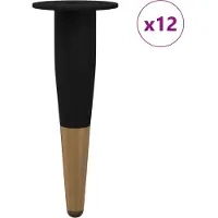 vidaXL Meubelpoten, 12 stuks, zwart en goud, Ø 40 x 98 mm, ijzer