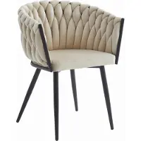 Leobert ORION Stoel Beige – Tijdloos Design met Stijlvolle Stiknaden, Ergonomisch en Duurzaam, Geschikt voor Woonkamer, Eetkamer of Wachtkamer, Max. 110 kg