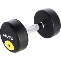HMS HG PRO - Rubber Dumbbell - 9 kg - Chromen Staal - Antislip Grip