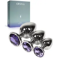 Ohyes Metalen Buttplugs voor mannen en vrouwen - Buttplug Set 3-Delig - Anal & Butt Plug - Lila