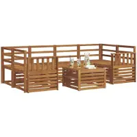 vidaXL Buiten bank set 7 st Naturel Massief Acacia Hout