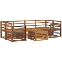 vidaXL Buiten bank set 7 st Naturel Massief Acacia Hout
