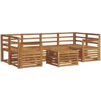 vidaXL Buiten bank set 7 st Naturel Massief Acacia Hout