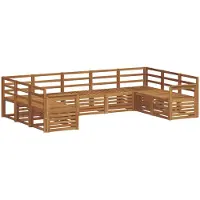vidaXL Buiten bank set 9 st Naturel