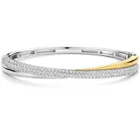 Ti sento Dames Armband - 925 zilver - Zirkonia met geel verguld - Maat L - 23071ZY