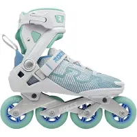 Roces R-Evo 84 Skeelers – 84mm – Softboot – Extra Comfort & Stabiliteit – Heel Lock & Easy Entry – ABEC-7 – Fitness Inline Skates – Dames – Wit/Azuurblauw – Maat 40